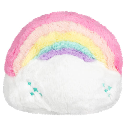 A back view of the plush rainbow toy