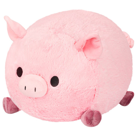 A plush pig with a round body