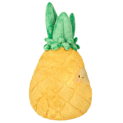 A side view of the plush pineapple