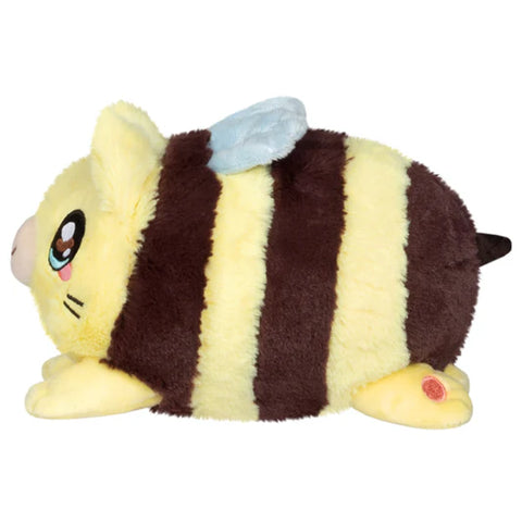 Image shows a side view of the stuffed cat bee. Its body is round and it has a stinger on the back.
