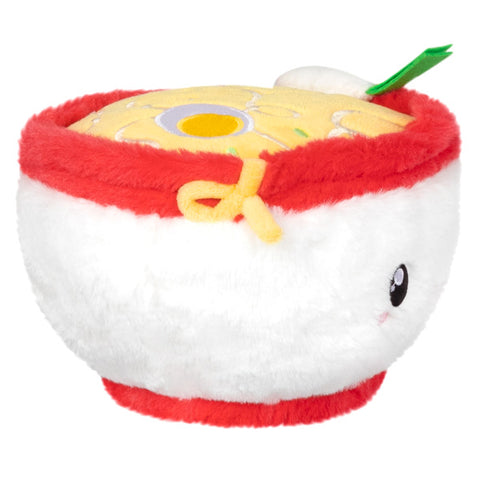 A side view of the plush ramen bowl