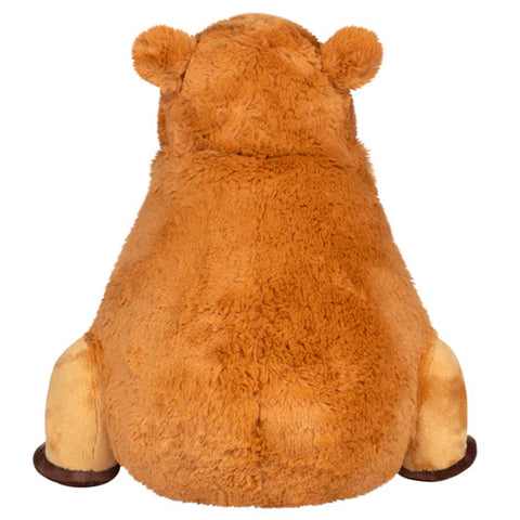 Image shows a back view of the stuffed Capybara
