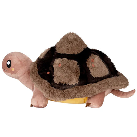 Image shows a side view of the stuffed giant tortoise