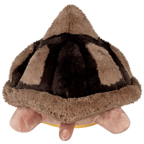 Image shows a back view of the stuffed giant tortoise