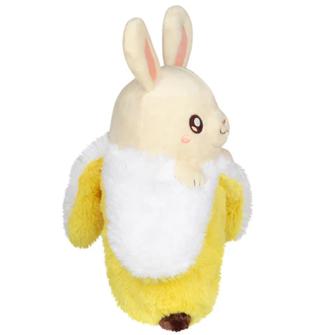 Image shows a side view of the stuffed bunana