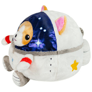 Image shows a side view of the Corgi in the astronaut suit