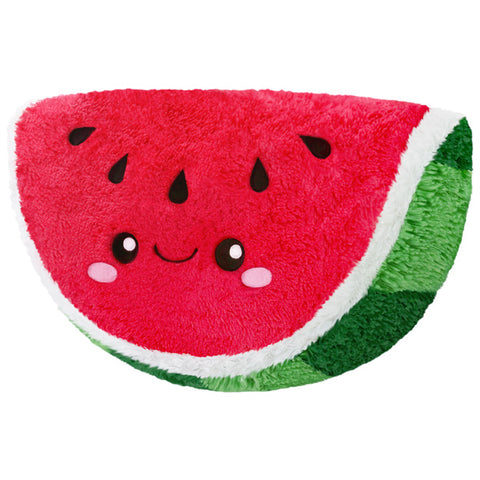Image shows a stuffed slice of watermelon with a smiley face