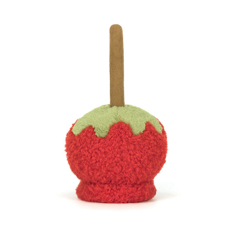 Back view of the stuffed toffee-dipped apple