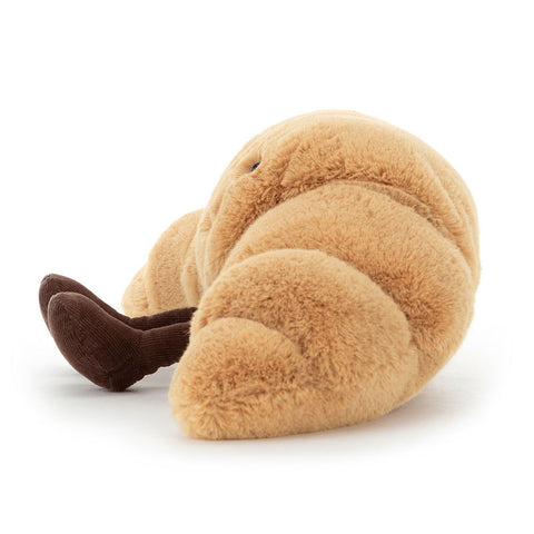 A side view of the stuffed croissant
