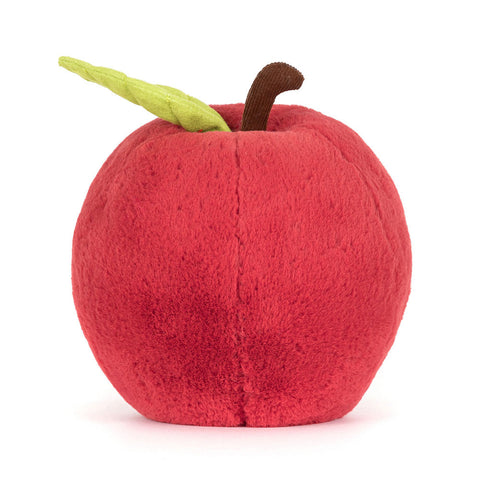 Image shows a back view of the stuffed apple