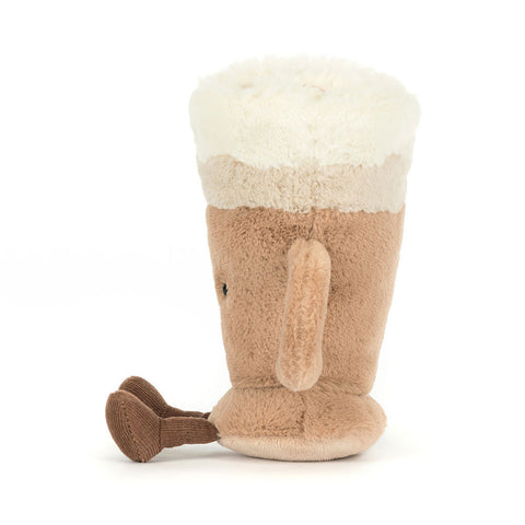 Image shows a side view of the stuffed latte