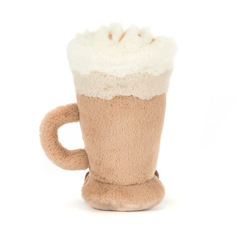 Image shows a back view of the stuffed latte