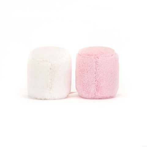 A back view of the pair of stuffed marshmallows