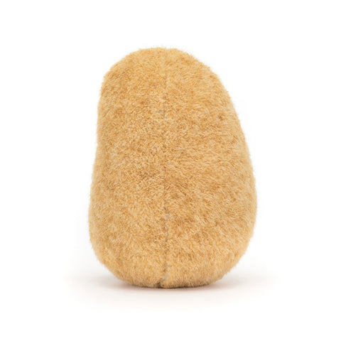 Back view of a plush potato toy on a white background