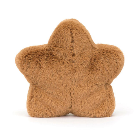 Brown star-shaped cookie plush toy on a white background