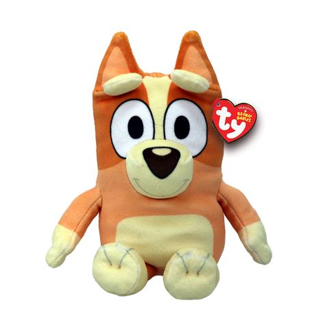 Image shows a stuffed version of the puppy Bingo from the cartoon Bluey