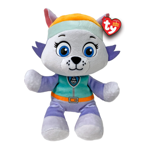Image shows a stuffed version of the character Everest from the TV show Paw Patrol