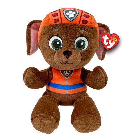 Image shows a stuffed version of Zuma from the TV show Paw Patrol