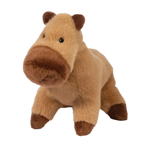 Plush Capybara toy with a large muzzle on a white background