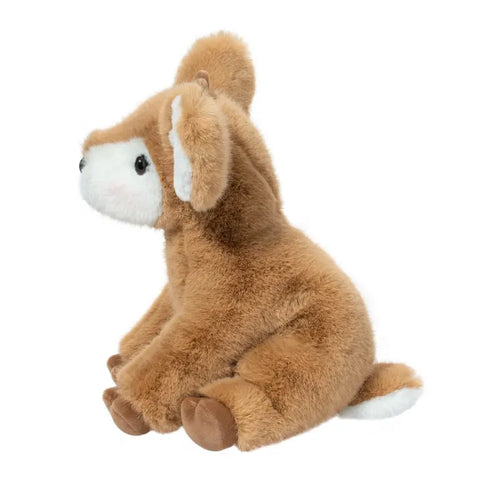 A side view of the plush fawn