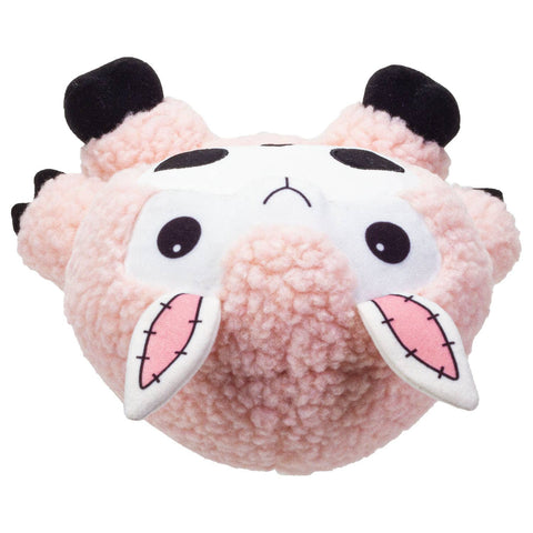 Image shows a top-down view of the stuffed lamb