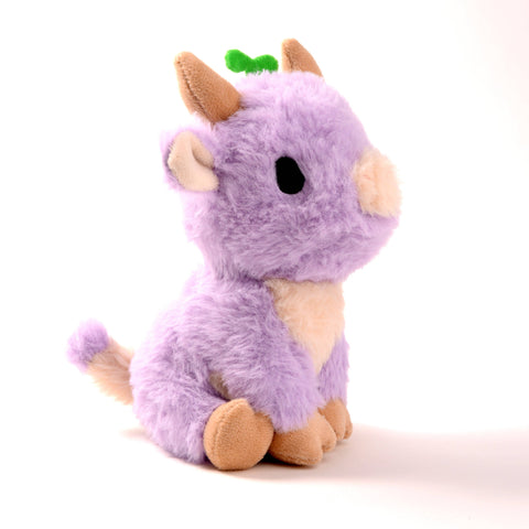 Side view of the lavender plush sprout cow