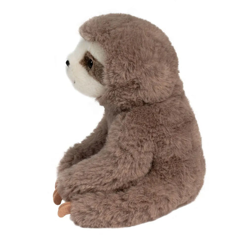 Image shows a side view of the stuffed sloth