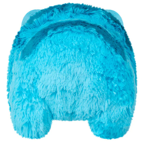 Back view of the blue plush tardigrade on a white background