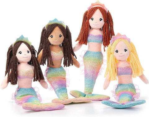 Image shows assorted mermaids with rainbow ombre outfits