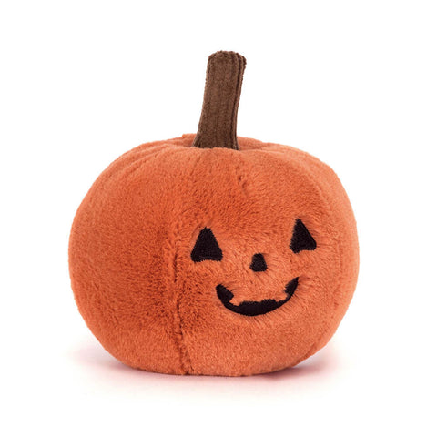 Plush jack-o-lantern on a white background