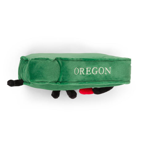 Image shows a top down of the Oregon state. It has "Oregon" embroidered in the top.