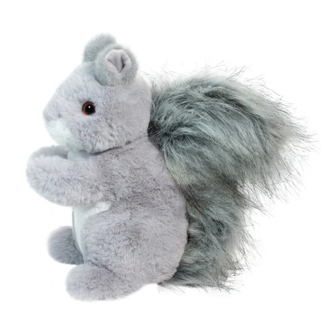 A side view of the plush grey squirrel