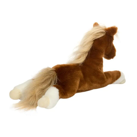 Image shows a back angle view of the stuffed horse