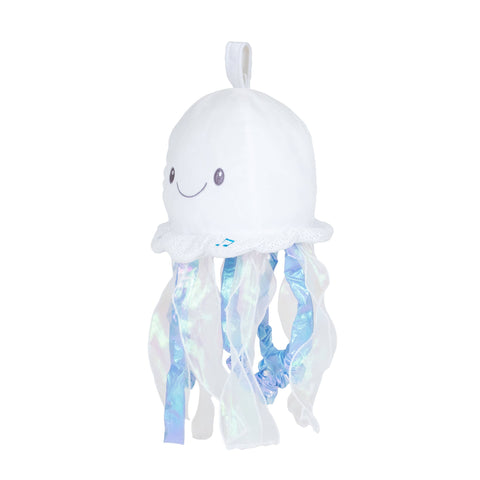 Image shows a side-angle view of the stuffed jellyfish