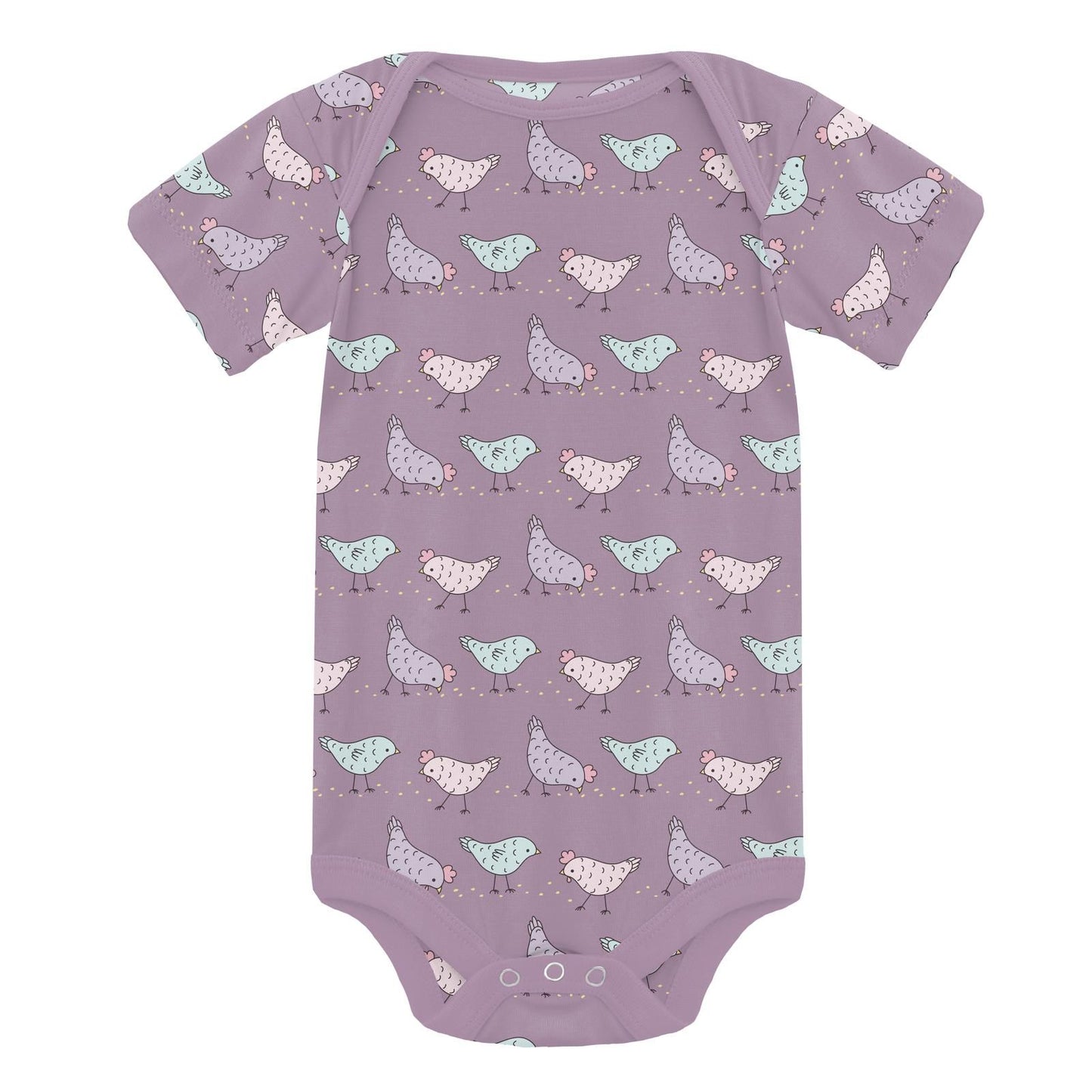 Onesie (Short Sleeve) - Lavender Chickens