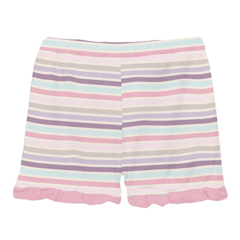 Ruffle Shorts - Ice Cream Stripe