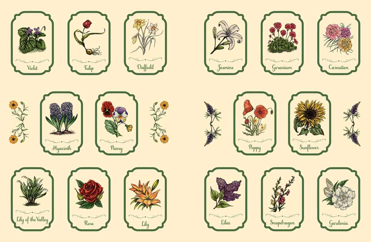 Two pages of stickers of various flowers