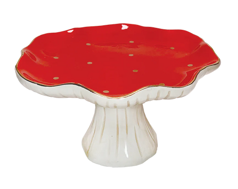 A red and white mushroom trinket pedestal