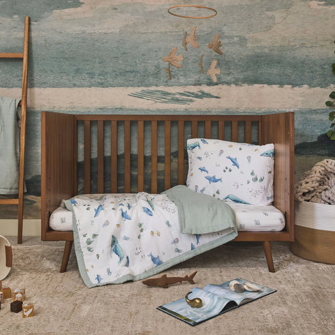Comforter (Toddler) - Cotton Muslin Whales
