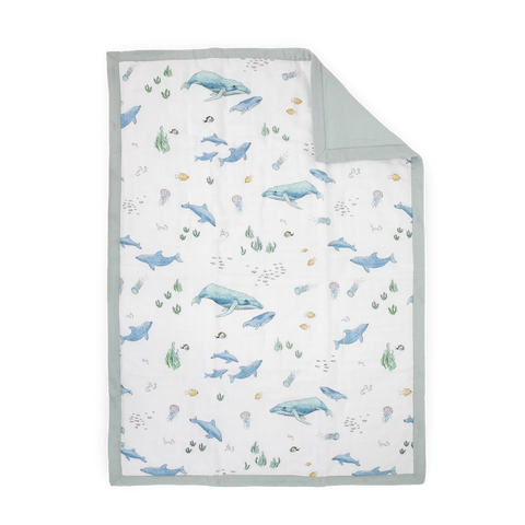 Comforter (Toddler) - Cotton Muslin Whales