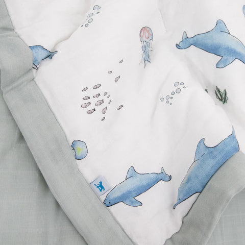 Comforter (Toddler) - Cotton Muslin Whales