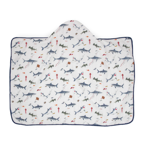 Hooded Towel (Cotton) - Shark Toddler