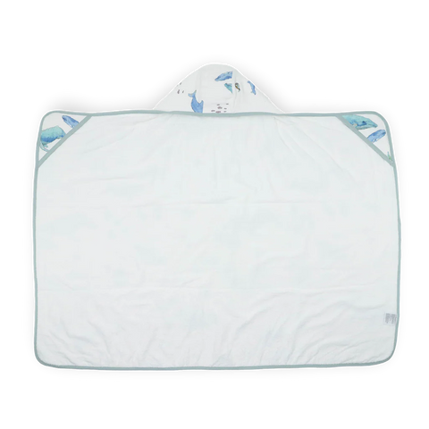 Hooded Towel (Cotton) - Whales Toddler
