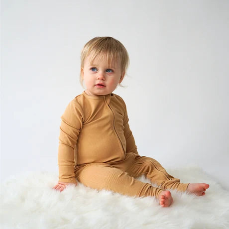 Coverall (Zipper) - Ribbed Amber