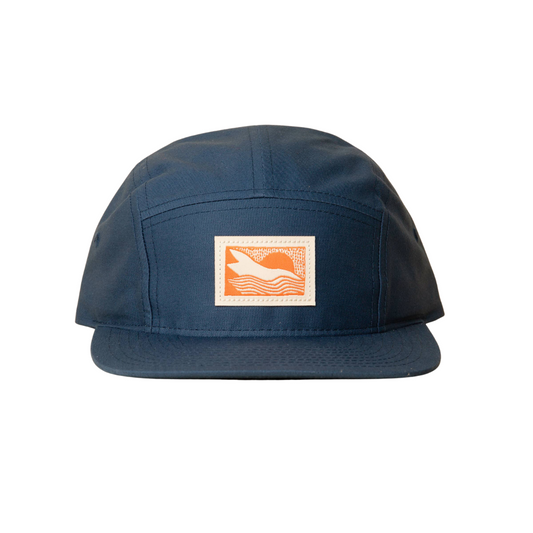 Hat - Abstract Landscape 5 Panel Hat (Light Navy)