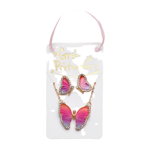 Dress Up - Conjunto de aretes y collar de mariposa boutique