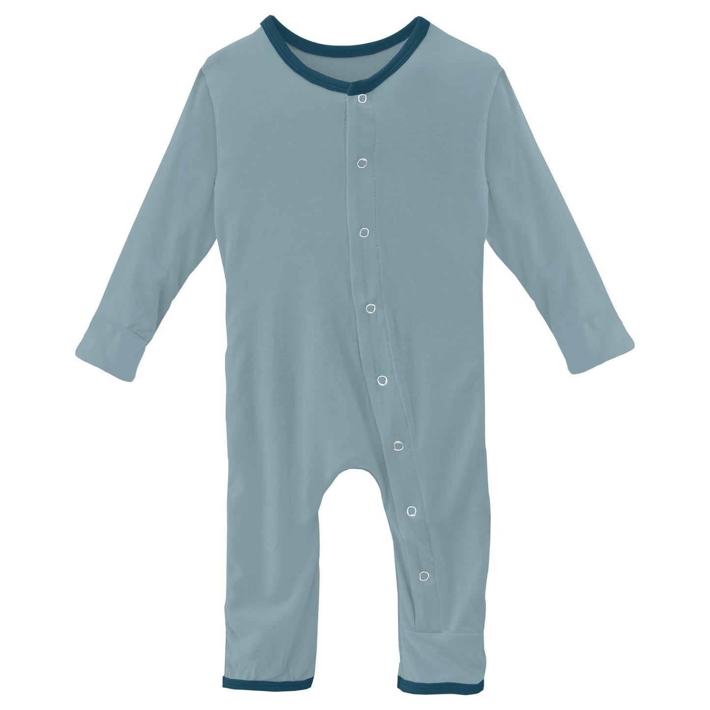 Applique Coverall (Snaps) - Stormy Sea Whale