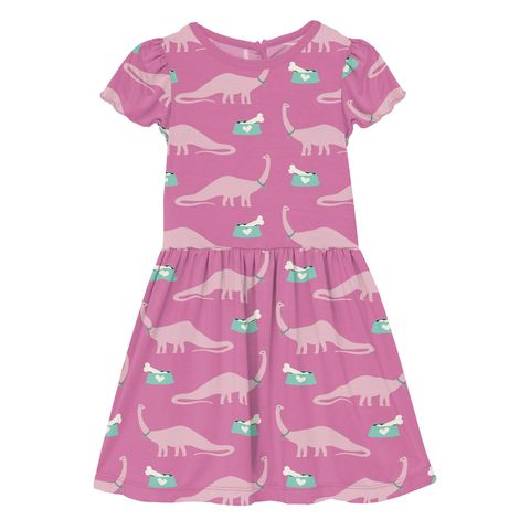 Flutter Sleeve Twirl Dress with Pockets - Tulip Pet Dino