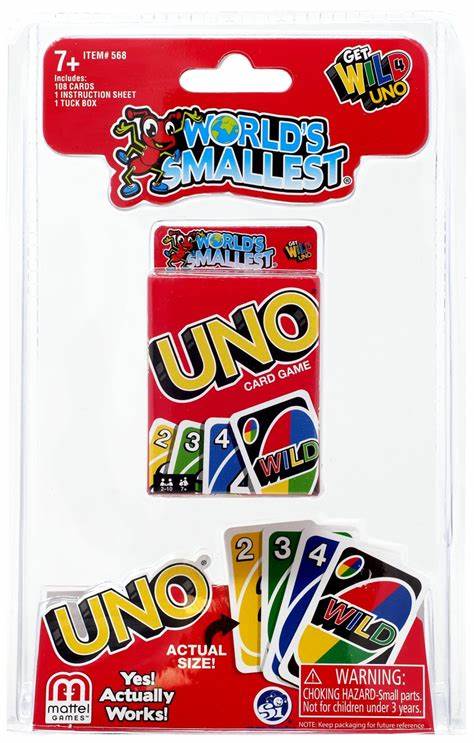 Image shows a tiny version of Uno in its packaging