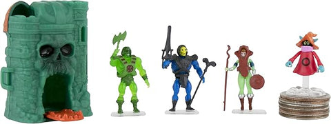 Image shows the five World's smallest Masters of the Universe available characters